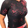 Camisa Ciclismo Feminina Furbo Donna Ragazza Blast Preto e Vermelho
