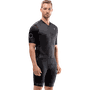 Camisa Ciclismo Jersey Masculina Manga Curta Euro Furbo Plaid Preto e Cinza