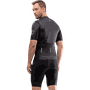 Camisa Ciclismo Jersey Masculina Manga Curta Euro Furbo Plaid Preto e Cinza