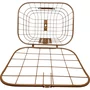 Cesta Grande 26 Oval Aço com Suporte com Haste Marrom