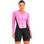 Macaquinho Feminino Furbo Glow Blade Manga Longa Rosa e Preto