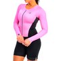 Macaquinho Feminino Furbo Glow Blade Manga Longa Rosa e Preto