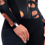 Macaquinho Feminino Manga Longa Furbo Mory Spire Blade Preto e Bege