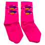 Meia Americam Rosa e Amarelo